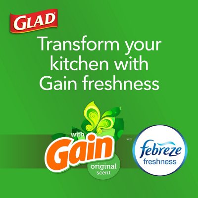 Glad ForceFlex 13-Gallon Kitchen Trash Bags, Gain Original Scent + Febreze – 160 ct. | LeakGuard, RipGuard, Odor Control