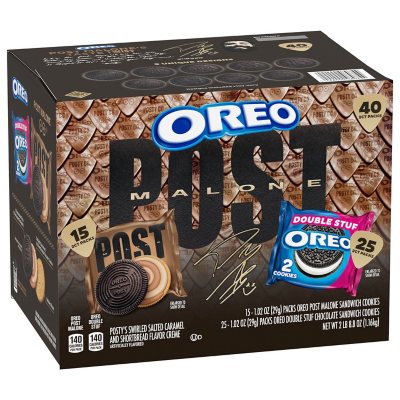 Post Malone & OREO Double Stuf Cookies Variety Pack – 1.02 oz., 40-Pack | Limited Edition, Classic OREO Flavor