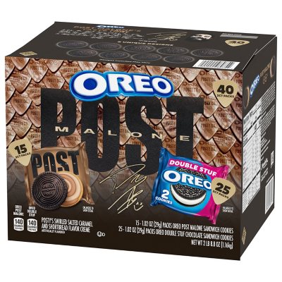 Post Malone & OREO Double Stuf Cookies Variety Pack – 1.02 oz., 40-Pack | Limited Edition, Classic OREO Flavor