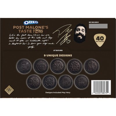 Post Malone & OREO Double Stuf Cookies Variety Pack – 1.02 oz., 40-Pack | Limited Edition, Classic OREO Flavor