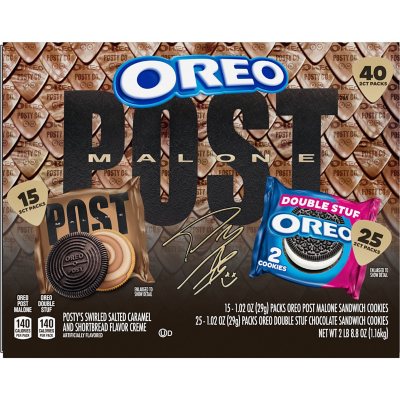 Post Malone & OREO Double Stuf Cookies Variety Pack – 1.02 oz., 40-Pack | Limited Edition, Classic OREO Flavor