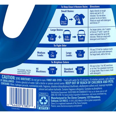 Clorox 2 for Colors Max Performance Stain Remover, 112.8 fl. oz. | Color-Safe Laundry Booster