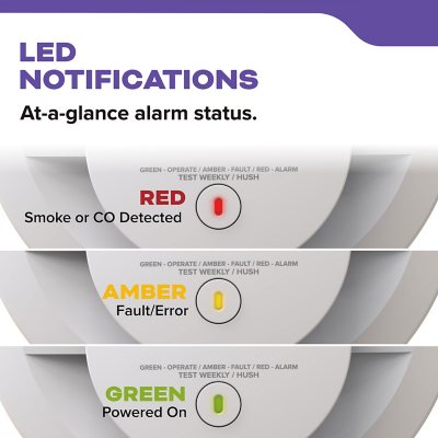 Kidde 10-Year Battery Smoke & Carbon Monoxide Detector with LED Warning Lights | Model 30CUD10