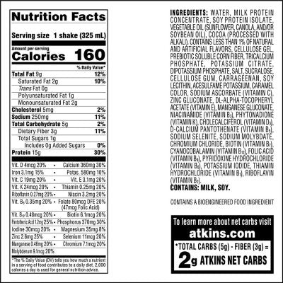 Atkins 15g Keto Protein Shake – Milk Chocolate, 11 fl. oz., 15-Pack | Low Carb, Ready-to-Drink