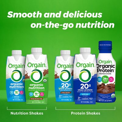 Orgain 20g Clean Protein Grass-Fed Protein Shake – Vanilla Bean, 11 fl. oz., 12-Pack | Low Sugar, Gluten-Free, Non-GMO