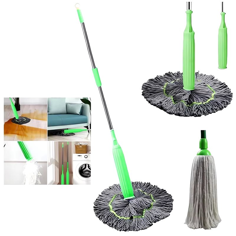 2 - In - 1 Hand - Washing Self - Rotating Mop Household Floor Rotary Dewater Mop Dry - Wet Dual - Purpose Household Mop Absorbent Clean Tool - Ultimate Online Deals