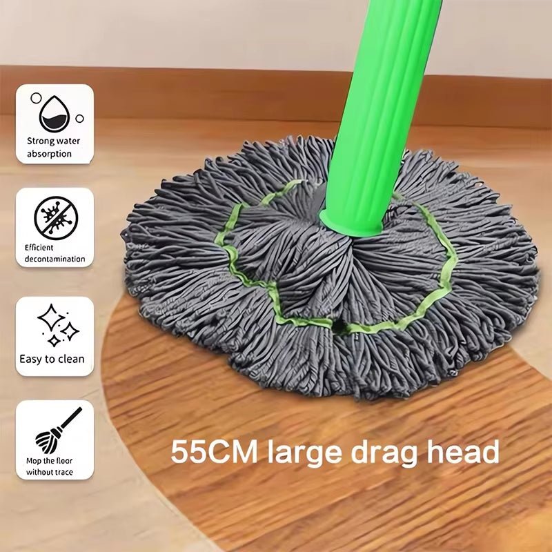 2 - In - 1 Hand - Washing Self - Rotating Mop Household Floor Rotary Dewater Mop Dry - Wet Dual - Purpose Household Mop Absorbent Clean Tool - Ultimate Online Deals