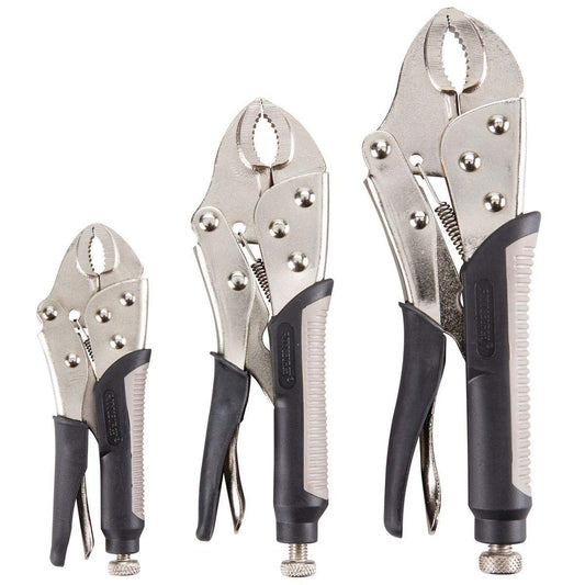 3 Piece Curved Jaw Locking Pliers Set - Ultimate Online Deals