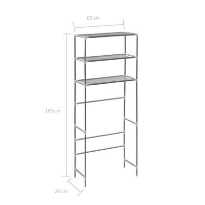 3 - Tier Storage Rack Over Laundry Machine - Silver - 27.2" x 11" x 66.5" - Ultimate Online Deals