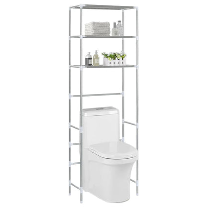 3 - Tier Storage Rack Over Toilet - Silver - 20.9" x 11" x 66.5" - Ultimate Online Deals