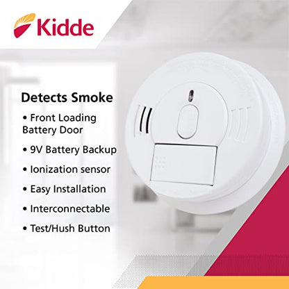 Kidde Hardwired Smoke Detector, AA Battery Backup Smoke Alarm, Interconnectable, LED Warning Light Indicators, Meets New UL Standard