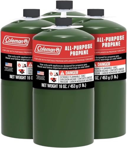 Evergreen Farm and Garden Coleman Propane Replacement Fuel Cylinders 16 oz Camping Fuel Bundled (8 Pack)