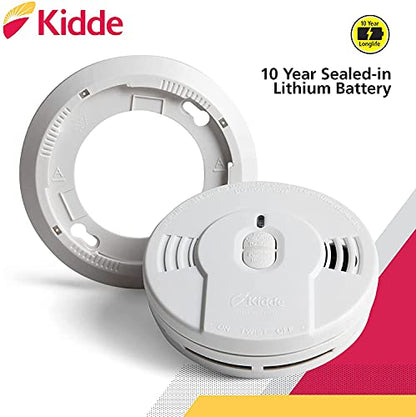 Kidde Smoke Detector, 10-Year Battery, LED Indicators, Replacement Alert, Test-Reset Button