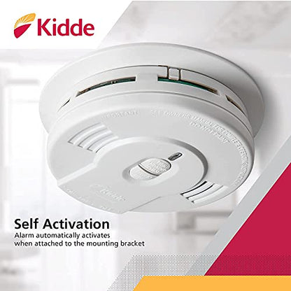 Kidde Smoke Detector, 10-Year Battery, LED Indicators, Replacement Alert, Test-Reset Button