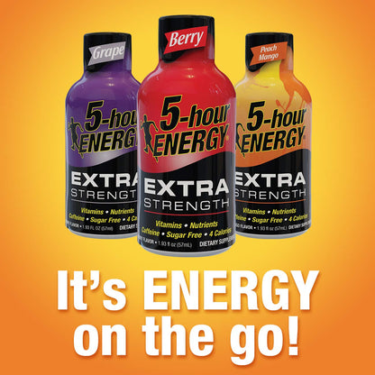 5 - hour ENERGY Shot, Extra Strength, Grape, 1.93 Ounce, 12 Count - Ultimate Online Deals