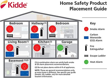 Kidde Hardwired Smoke Detector, AA Battery Backup Smoke Alarm, Interconnectable, LED Warning Light Indicators, Meets New UL Standard