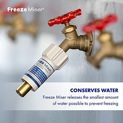 The Freeze Miser® -4 Pack- Outdoor Faucet Freeze Protection | Durable Replacement for Faucet Covers for Winter - Freeze Proof Outdoor Faucet Protector - Low Maintenance & Easy to Install - Saves Water