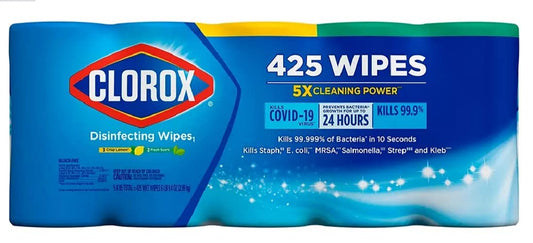 Clorox Disinfecting Wipes Variety Pack - 5X Cleaning Power, Kills 99.9% of Bacteria - 5 Pack, 425 Count Total