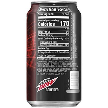 Mountain Dew Code Red Cherry, 12 Fl Oz Cans, 12 Pack