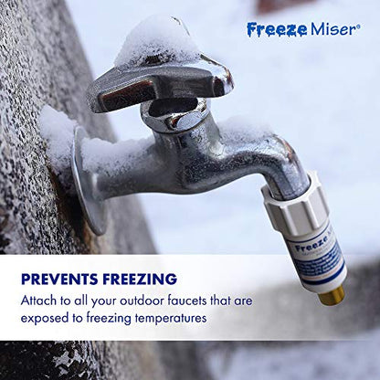 The Freeze Miser® -4 Pack- Outdoor Faucet Freeze Protection | Durable Replacement for Faucet Covers for Winter - Freeze Proof Outdoor Faucet Protector - Low Maintenance & Easy to Install - Saves Water