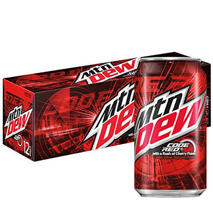 Mountain Dew Code Red Cherry, 12 Fl Oz Cans, 12 Pack