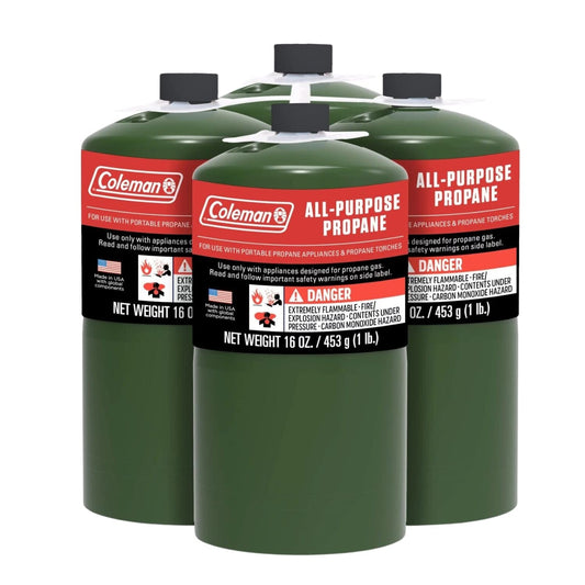 Evergreen Farm and Garden Coleman Propane Replacement Fuel Cylinders 16 oz Camping Fuel Bundled (4 Pack)