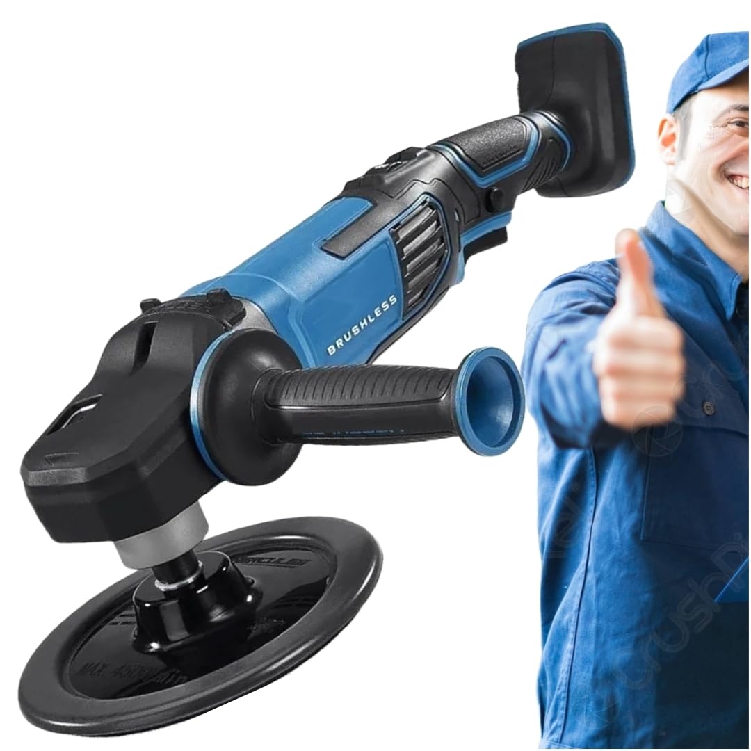 NEW!! Hercules 20V Brushless Cordless 7 in. Variable-Speed Rotary Polisher/Sander - Tool Only - 5 Variable Speeds with Trigger Soft Start Ideal for Superior Finish Sanding, Compounding, and Polishing