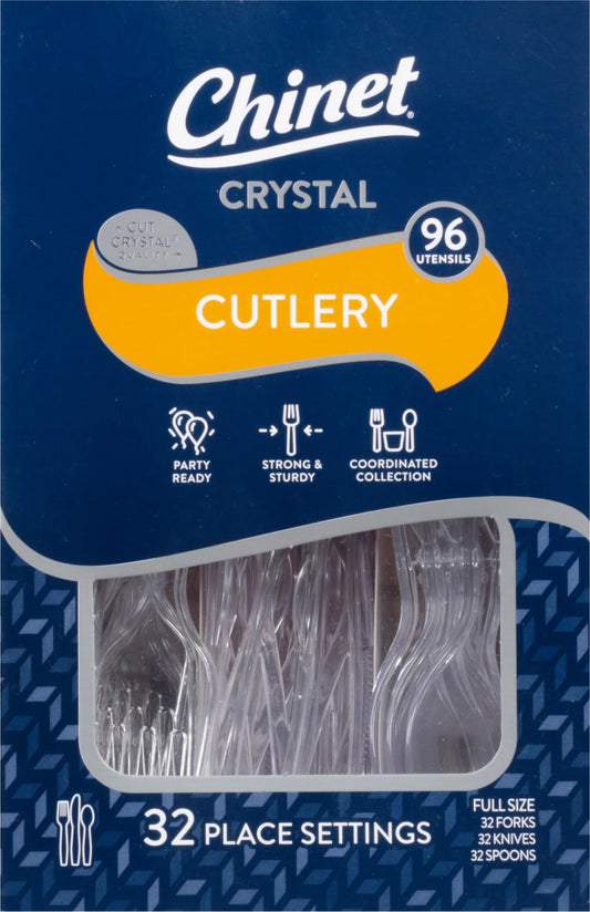 Chinet Premium Cutlery, 96pc Cut Crystal