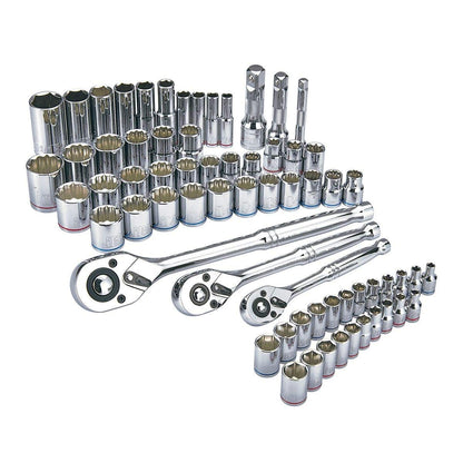 66 Pc 1/4 in, 3/8 in, 1/2 in. Drive SAE & Metric Hi-Vis Socket Set