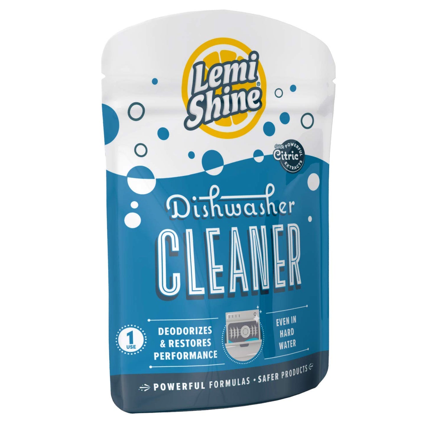 Lemi Shine Dishwasher Cleaner, Cleans, Deodorizes and Restores Performance with Natural Citric Extracts, 1.76 oz. - 4 pack