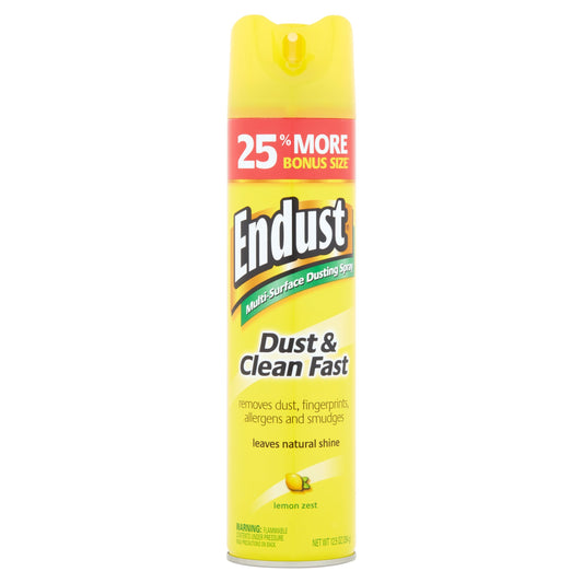 Endust Lemon Zest Multi-Surface Dusting & Cleaning Spray 12.5 oz (Pack of 5) Made in USA