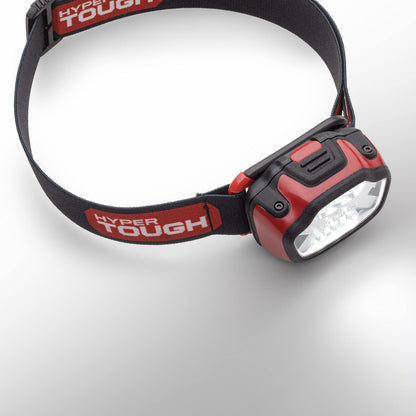 Hyper Tough 150-Lumen LED HEADLAMP 2 Modes,HIGH-Low,IPX4 Water Resistance,3-AAA Batteries,Head Strap,20885