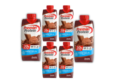 DRINKOLIN Premier Protein 30g High Protein Shake, Chocolate Flavor 1g Sugar, 24 Vitamins & Minerals, Nutrients to Support Immune Health 11 Fl Oz (Pack of 6).