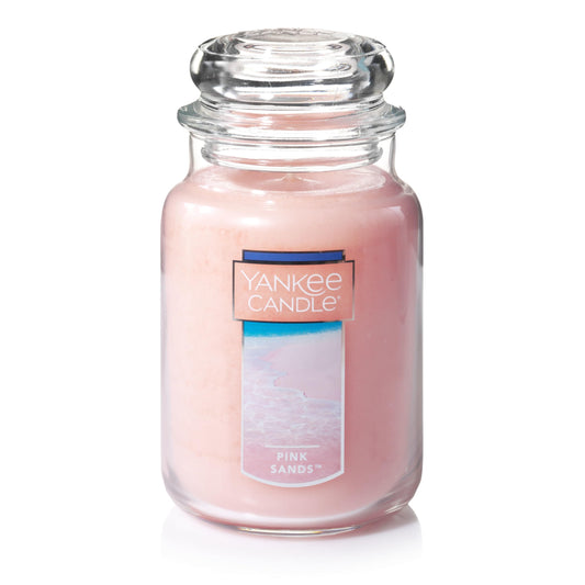 Yankee Candle Pink Sands Scented, Classic 22oz Large Jar Single Wick Candle, Over 110 Hours of Burn Time, Perfect for Creating Relaxing Atmosphere