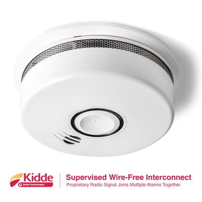 Kidde Smoke Detector, 10-Year Battery, Photoelectric Sensor Wire-Free Interconnect Smoke Alarm, Voice Alert