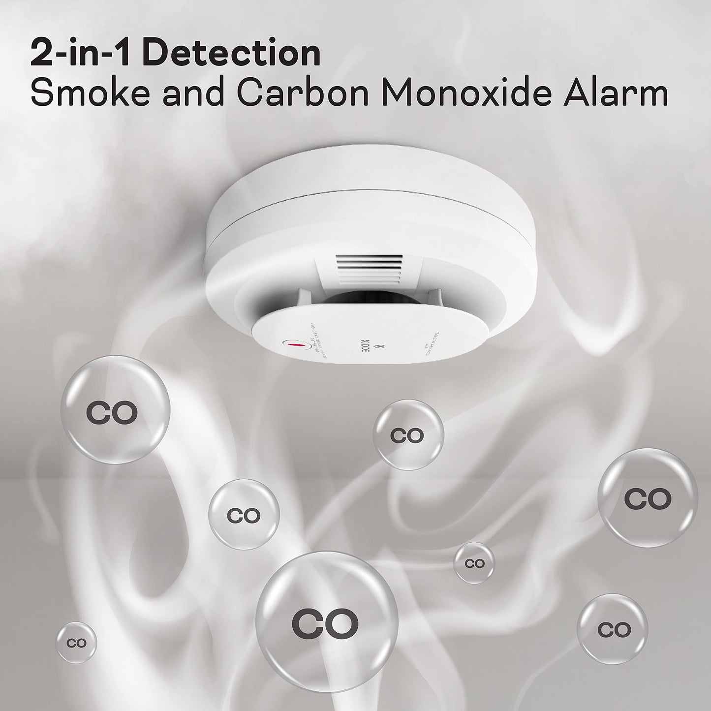 Kidde Smoke Detector, 10-Year Battery Powered Smoke Alarm, LED Warning Light Indicators, Meets New UL Standard