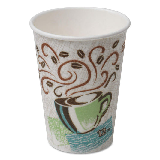 Dixie PerfecTouch 12 oz. Insulated Paper Hot Coffee Cup by GP PRO (Georgia-Pacific), Coffee Haze, 5342CDSBP, 160 Cups Per Case, Coffee Haze Design