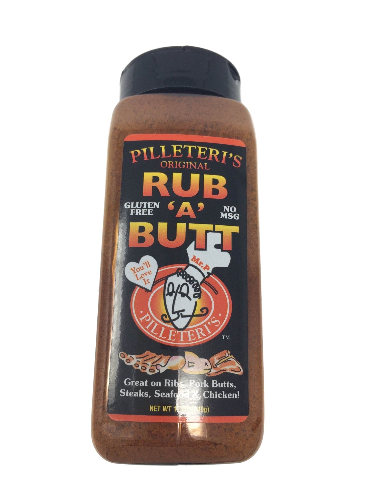 Pilleteri's Original Rub 'A' Butt Seasoning, 12 oz. Bottle