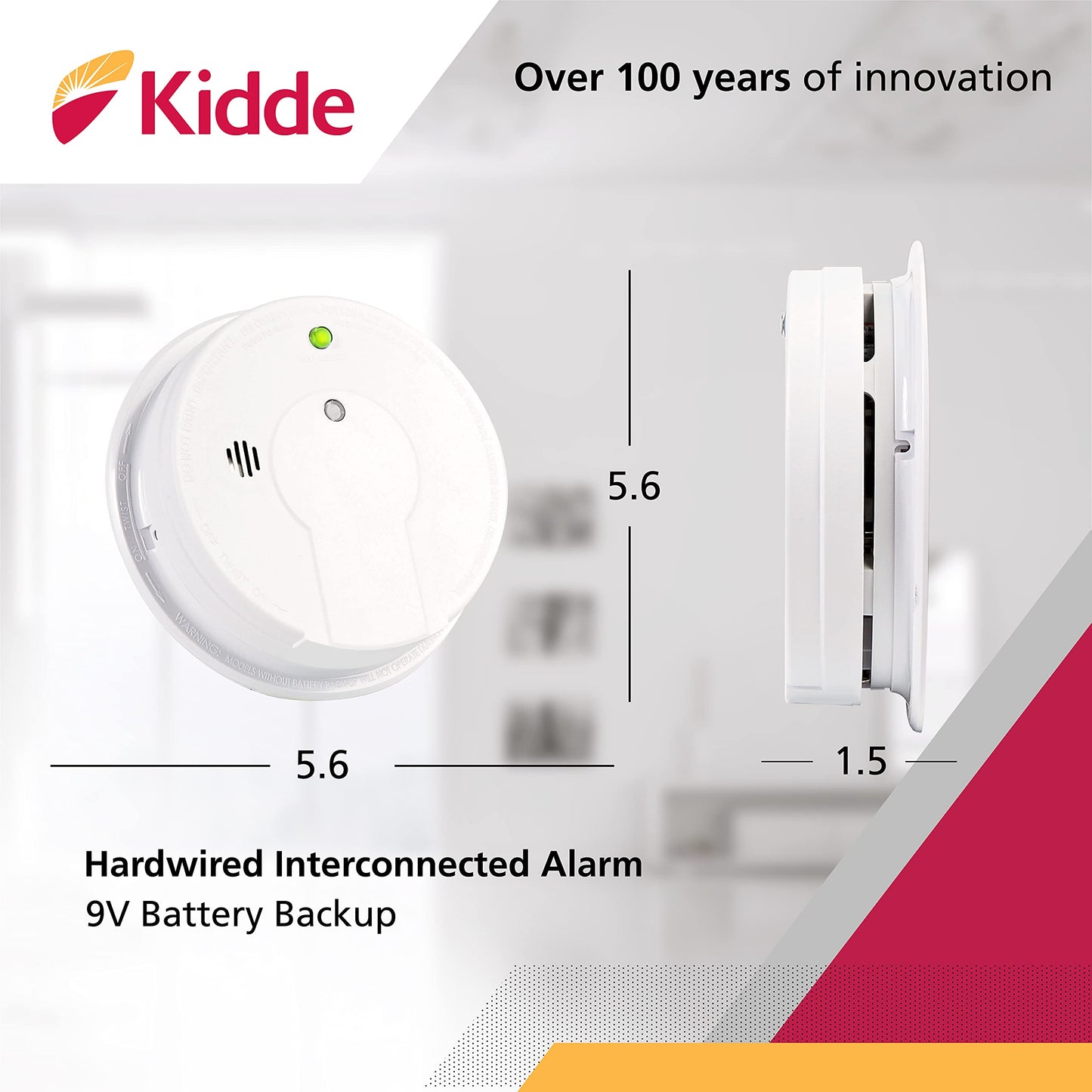 Kidde 21006371 p12040 Hardwire With Battery Backup Photoelectric Smoke Alarm, White