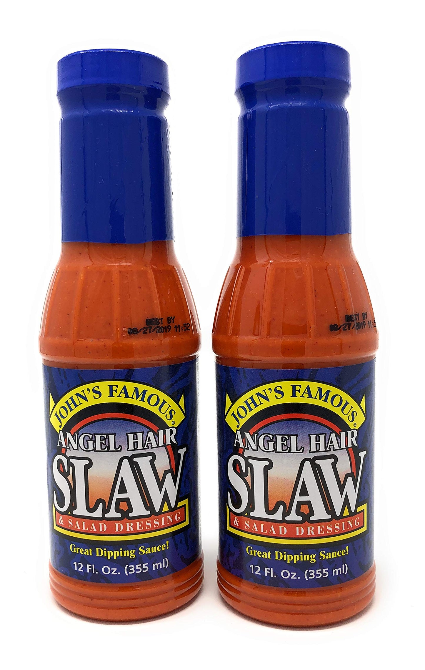 John's Famous Angel Hair Slaw & Salad Dressing: 2 Pack of 12 Fl Oz Bottles