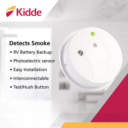 Kidde 21006371 p12040 Hardwire With Battery Backup Photoelectric Smoke Alarm, White