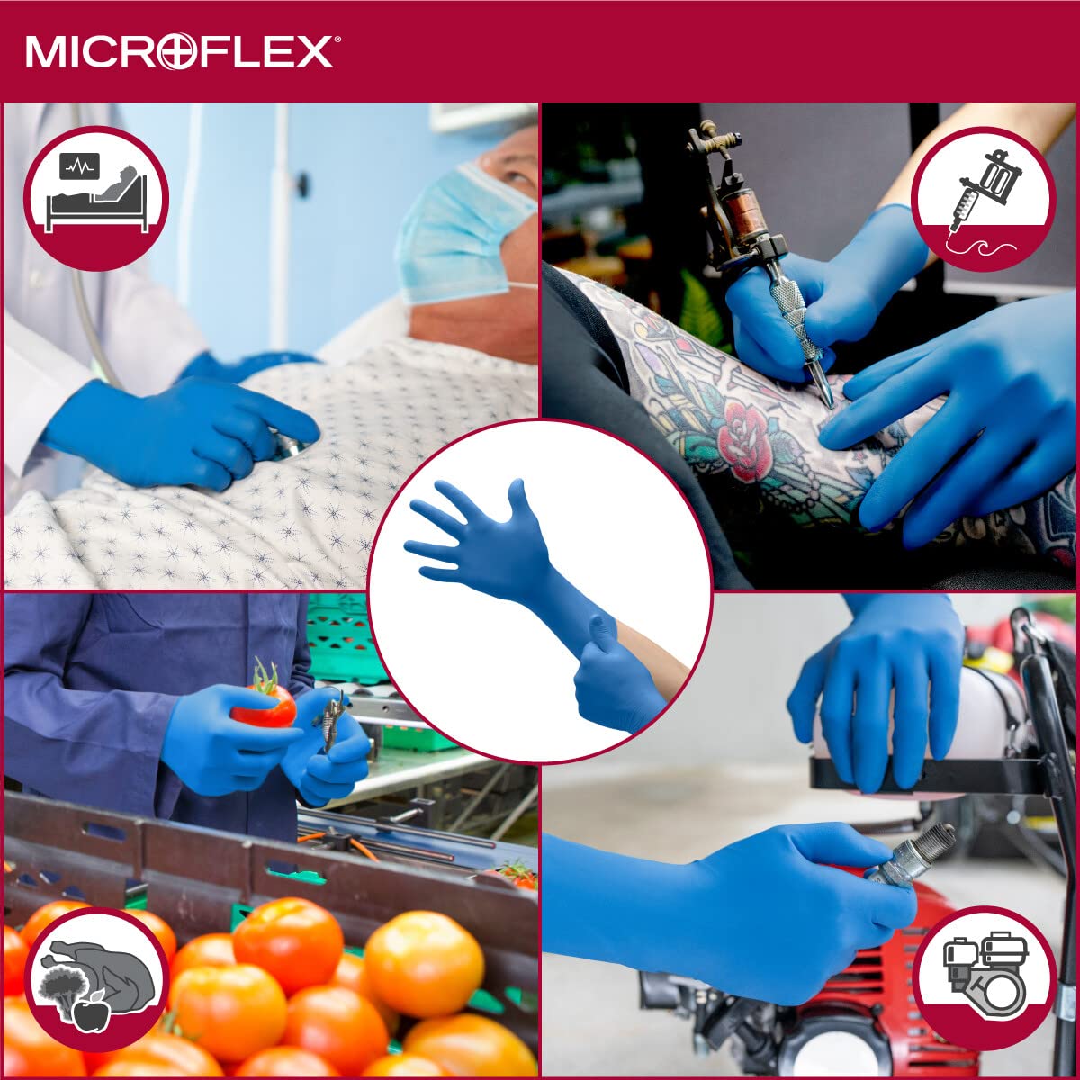 Ansell Microflex SafeGrip SG - 375 Extra Thick Disposable Latex Gloves - Ultimate Online Deals