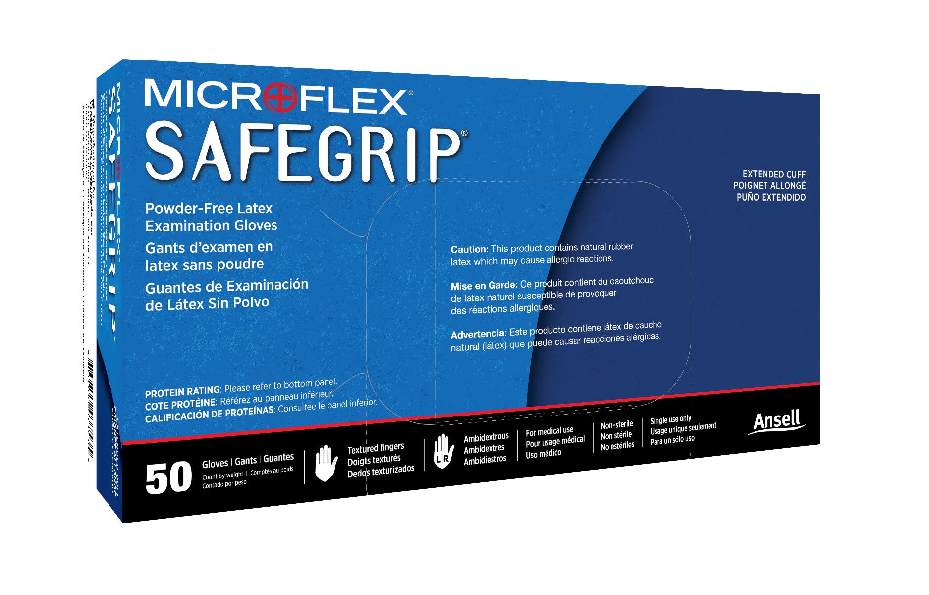 Ansell Microflex SafeGrip SG - 375 Extra Thick Disposable Latex Gloves - Ultimate Online Deals