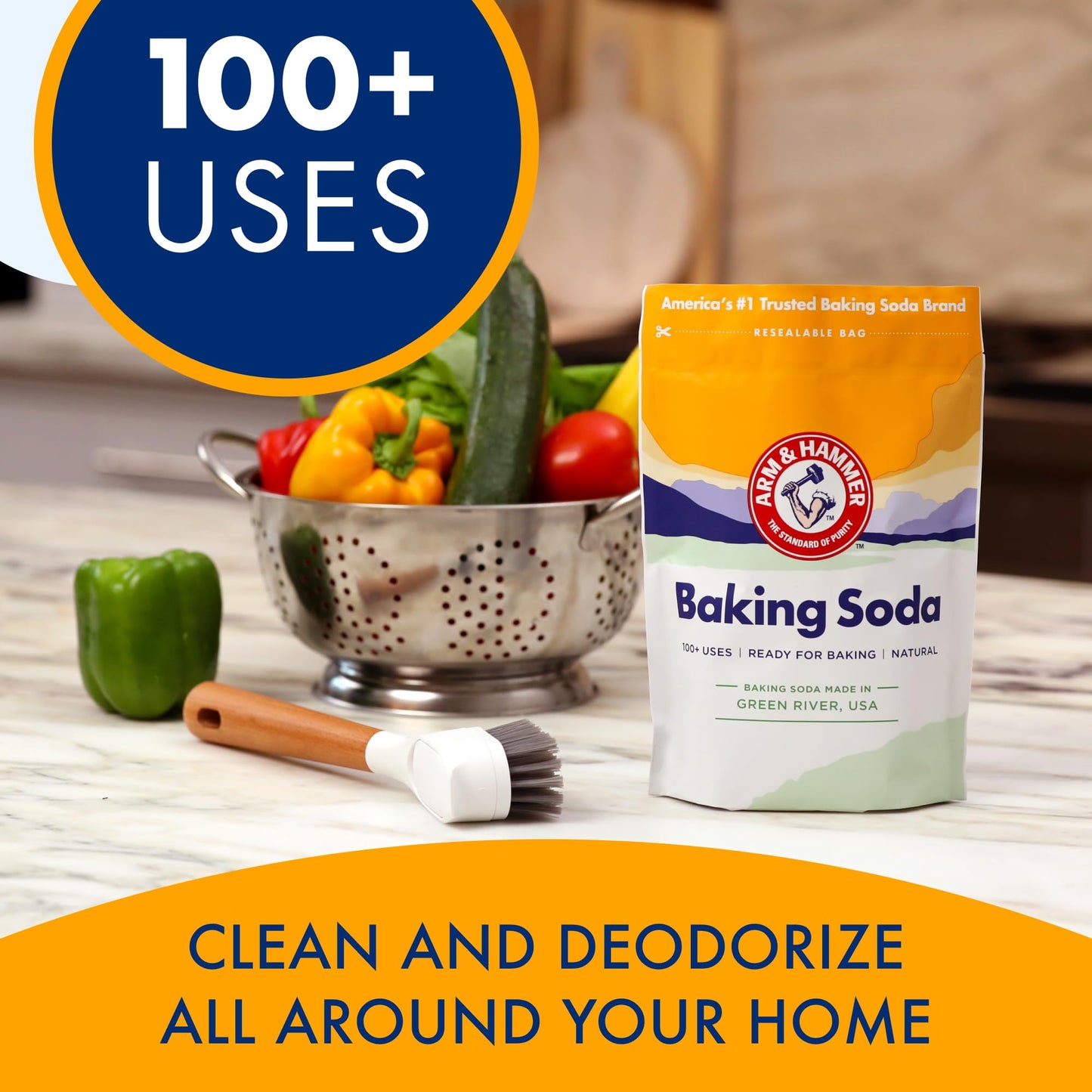 ARM & HAMMER Baking Soda Made in USA, Ideal for Baking, Pure & Natural, 2.7lb Bag - Ultimate Online Deals