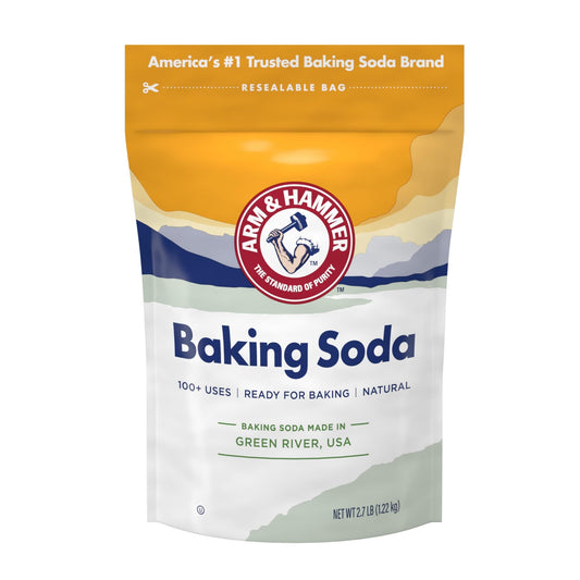 ARM & HAMMER Baking Soda Made in USA, Ideal for Baking, Pure & Natural, 2.7lb Bag - Ultimate Online Deals