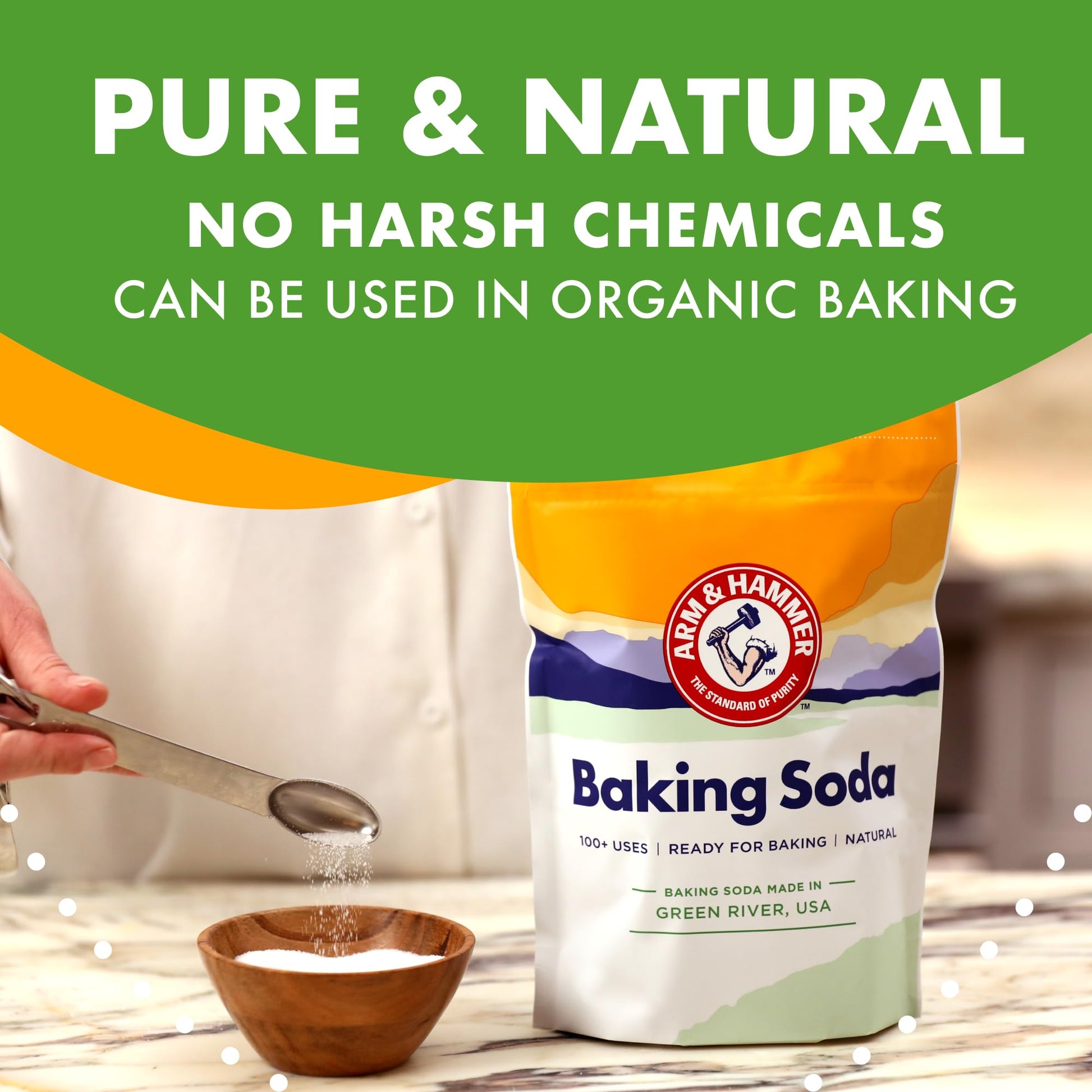 ARM & HAMMER Baking Soda Made in USA, Ideal for Baking, Pure & Natural, 2.7lb Bag - Ultimate Online Deals