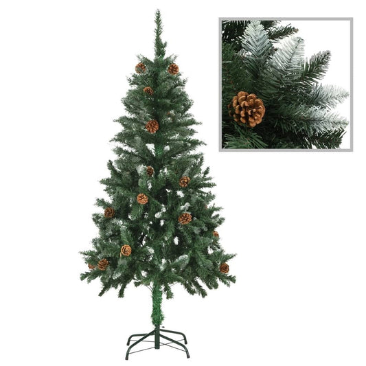 Artificial Christmas Tree with Pine Cones and White Glitter - 5 ft - Ultimate Online Deals