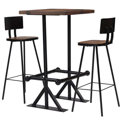 Bar Set 3 Piece Solid Reclaimed Wood - Ultimate Online Deals