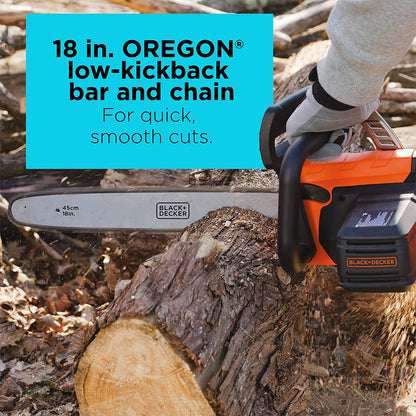 BLACK+DECKER Electric Chainsaw, 18 - Inch, 15 - Amp (CS1518) - Ultimate Online Deals