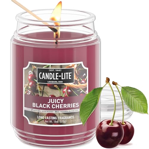 Candle - lite Black Cherries Candles, 18 oz. Jar - Ultimate Online Deals